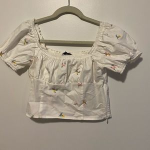 Forever 21 crop puffy sleeve shirt NWT